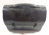 Vintage Black Dome Top Tin Metal Lunch Box