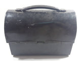 Vintage Black Dome Top Tin Metal Lunch Box