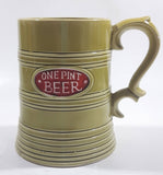 Vintage One Pint Beer Green Ceramic Beer Stein Made in Japan