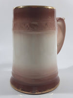 Vintage Gold Trimmed Rainbow Trout Fish Themed Ceramic Pottery Beer Stein Mug