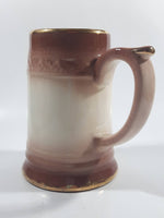 Vintage Gold Trimmed Rainbow Trout Fish Themed Ceramic Pottery Beer Stein Mug