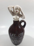 Vintage LAY OFF This is the Old Man's Private Stock Topless Woman Whisky Jug Decanter Pottery Bottle