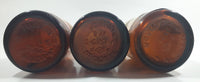 Vintage 9" Tall Lucky Lager Extra Dry Beer Amber Brown Glass Bottle Set of 3 - Faded