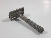 Vintage Face Shaver Razor Etched Pattern Metal Handle