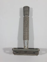 Vintage Face Shaver Razor Etched Pattern Metal Handle