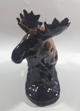 Vintage Drip Glaze Dark Brown Moose Pottery Sculpture