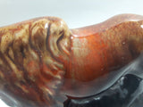 Vintage Drip Glaze Dark Brown Moose Pottery Sculpture