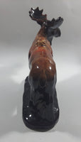 Vintage Drip Glaze Dark Brown Moose Pottery Sculpture