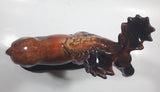 Vintage Drip Glaze Dark Brown Moose Pottery Sculpture