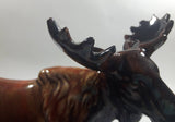 Vintage Drip Glaze Dark Brown Moose Pottery Sculpture