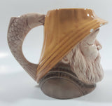 Vintage Toby Style Fisherman Face Ceramic Pottery Stein Mug Cup with Fish Handle