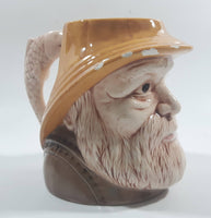 Vintage Toby Style Fisherman Face Ceramic Pottery Stein Mug Cup with Fish Handle