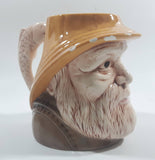 Vintage Toby Style Fisherman Face Ceramic Pottery Stein Mug Cup with Fish Handle