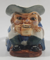 Vintage Toby Style Face Head Hand Painted Ceramic Pottery Figurine Mug Cup 2 1/2" Tall