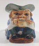 Vintage Toby Style Face Head Hand Painted Ceramic Pottery Figurine Mug Cup 2 1/2" Tall