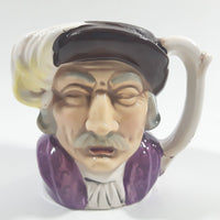 Vintage Toby Style Face Head Hand Painted Ceramic Pottery Figurine Mug Cup 3 1/2" Tall Made in Japan