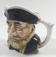 Vintage Toby Style Face Head Hand Painted Ceramic Pottery Figurine Mug Cup 3 1/2" Tall Made in Japan