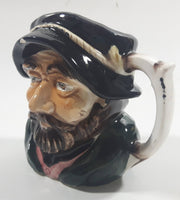 Vintage Toby Style Face Head Hand Painted Ceramic Pottery Figurine Mug Cup 3 5/8" Tall Made in Japan