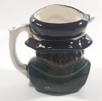 Vintage Toby Style Face Head Hand Painted Ceramic Pottery Figurine Mug Cup 3 5/8" Tall Made in Japan