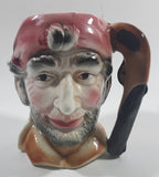 Vintage Toby Style Pirate Face Ceramic Pottery Stein Mug Cup with Pistol Gun Handle 5" Tall