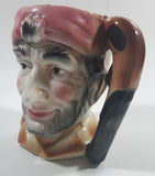 Vintage Toby Style Pirate Face Ceramic Pottery Stein Mug Cup with Pistol Gun Handle 5" Tall