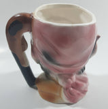 Vintage Toby Style Pirate Face Ceramic Pottery Stein Mug Cup with Pistol Gun Handle 5" Tall