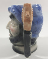 Vintage Toby Style Pirate Face Ceramic Pottery Stein Mug Cup with Pistol Gun Handle 5 1/4" Tall Made in Japan