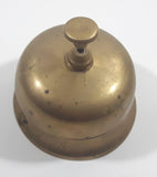 Antique Hotel Front Desk Customer Service Heavy Brass Counter Top Bell 3 5/8" Diameter