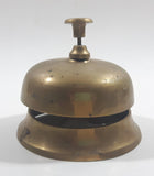 Antique Hotel Front Desk Customer Service Heavy Brass Counter Top Bell 3 5/8" Diameter