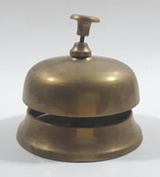 Antique Hotel Front Desk Customer Service Heavy Brass Counter Top Bell 3 5/8" Diameter