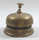 Antique Hotel Front Desk Customer Service Heavy Brass Counter Top Bell 3 5/8" Diameter