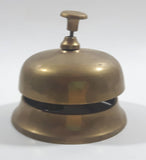 Antique Hotel Front Desk Customer Service Heavy Brass Counter Top Bell 3 5/8" Diameter