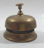 Antique Hotel Front Desk Customer Service Heavy Brass Counter Top Bell 3 5/8" Diameter