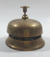 Antique Hotel Front Desk Customer Service Heavy Brass Counter Top Bell 3 5/8" Diameter