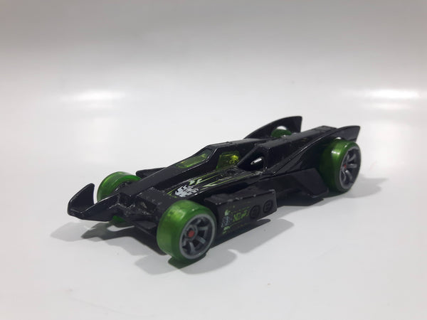 2005 Hot Wheels First Edition - AcceleRacers Racing Drones RD-10 Black Die Cast Toy Car Vehicle - Busted Front Bumper