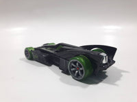 2005 Hot Wheels First Edition - AcceleRacers Racing Drones RD-10 Black Die Cast Toy Car Vehicle - Busted Front Bumper