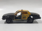 Vintage Majorette No. 240 Chevrolet Impala 444 Taxi Cab Black and Yellow 1/69 Scale Die Cast Toy Car Vehicle - Missing Doors