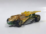 2010 Hot Wheels Insectirides Draggin' Tail Green and Chrome Gold Die Cast Toy Car Vehicle