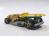 2010 Hot Wheels Insectirides Draggin' Tail Green and Chrome Gold Die Cast Toy Car Vehicle