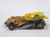 2010 Hot Wheels Insectirides Draggin' Tail Green and Chrome Gold Die Cast Toy Car Vehicle