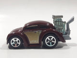 2010 Hot Wheels Volkswagen Beetle (Tooned) Metalflake Dark Red Die Cast Toy Car Vehicle