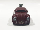 2010 Hot Wheels Volkswagen Beetle (Tooned) Metalflake Dark Red Die Cast Toy Car Vehicle