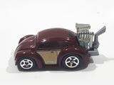 2010 Hot Wheels Volkswagen Beetle (Tooned) Metalflake Dark Red Die Cast Toy Car Vehicle