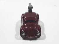 2010 Hot Wheels Volkswagen Beetle (Tooned) Metalflake Dark Red Die Cast Toy Car Vehicle