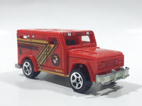 2010 Hot Wheels Race World City Armored Truck Paramedic Rescue Red Die Cast Toy Car Vehicle with Opening Rear Door