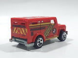 2010 Hot Wheels Race World City Armored Truck Paramedic Rescue Red Die Cast Toy Car Vehicle with Opening Rear Door