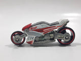 2010 Hot Wheels HW Racing Canyon Carver White Motorcycle Motorbike Die Cast Toy Car Vehicle