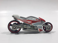 2010 Hot Wheels HW Racing Canyon Carver White Motorcycle Motorbike Die Cast Toy Car Vehicle