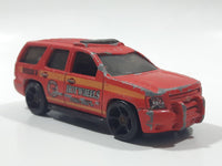 2009 Hot Wheels HW City Works '07 Chevy Tahoe Fire Dept. Rescue #8 Red Die Cast Toy Car Emergency Vehicle