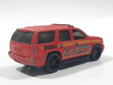 2009 Hot Wheels HW City Works '07 Chevy Tahoe Fire Dept. Rescue #8 Red Die Cast Toy Car Emergency Vehicle